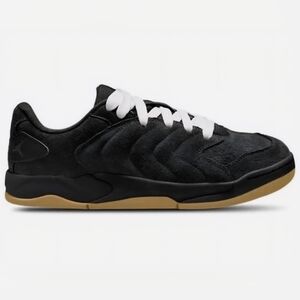 Jordan Session Men’s Black Suede Sneakers with White Laces and Gum Sole